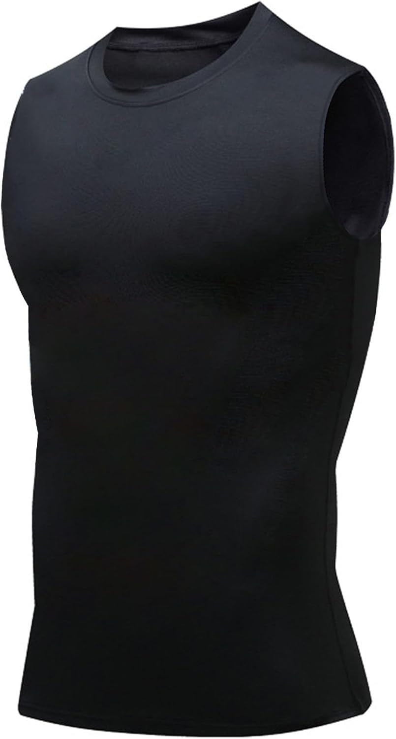 Compression Shirt Men Slimming Body Shaper Vest Crewneck Workout Shirts Tummy Control Undershirts